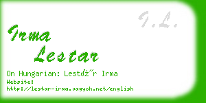 irma lestar business card